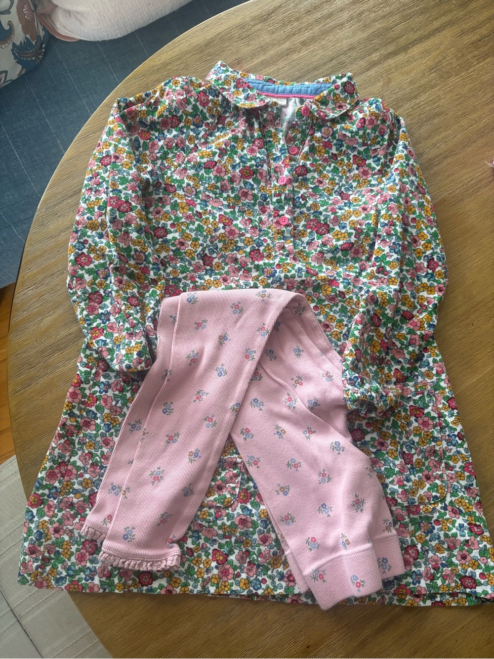 Mini Boden Floral Leggings & Pocket Tunic Set size 8